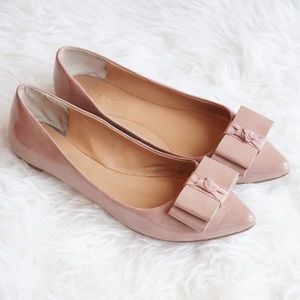 J. Crew Nude Emery Patent Bow Flats